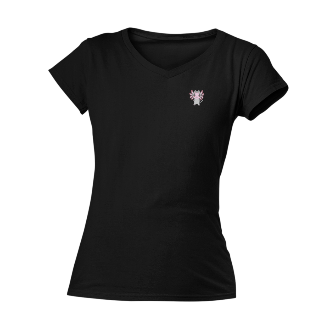 Playera Cuello V Axolotzin Disfraz Gato Ajolote