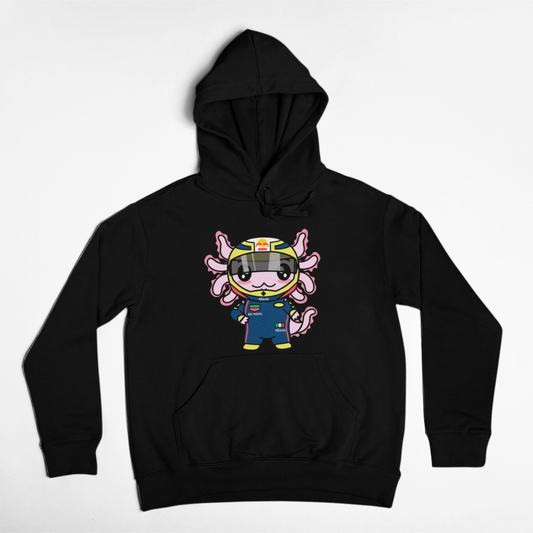 Hoodie Axolotzin Piloto De Carreras Ajolote Unisex