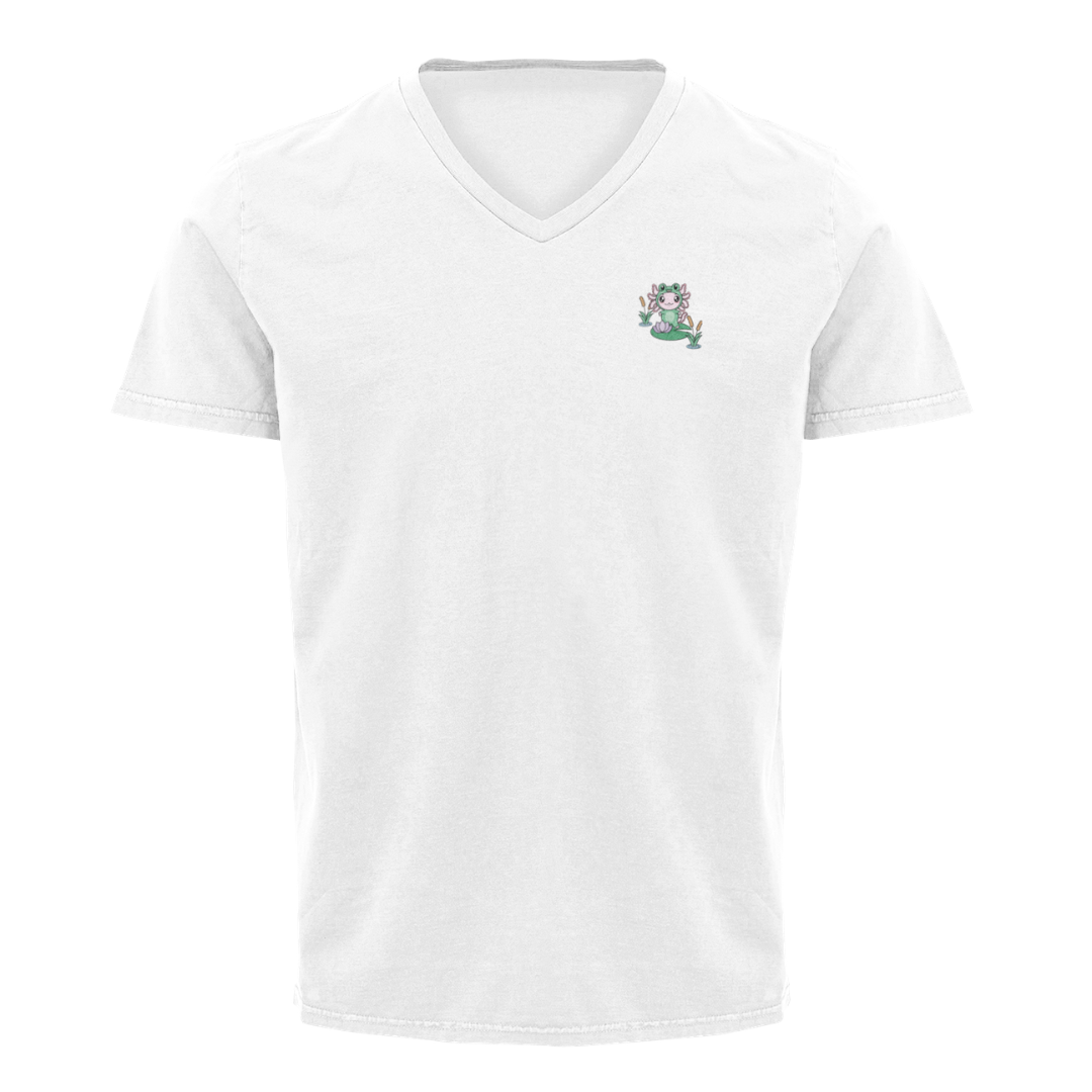 Playera Cuello V Axoloteria La Rana Ajolote Adulto