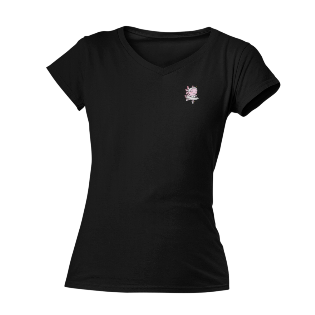 Playera Cuello V Axolotzin Bailarina De Ballet Ajolote Adulto
