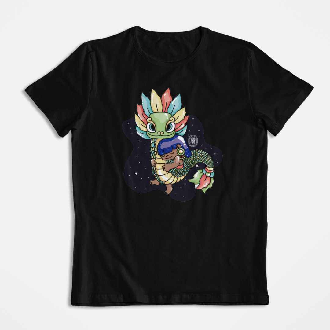 Playera Ajolotito Niña Y Quetzalcoatl Mirari Chan
