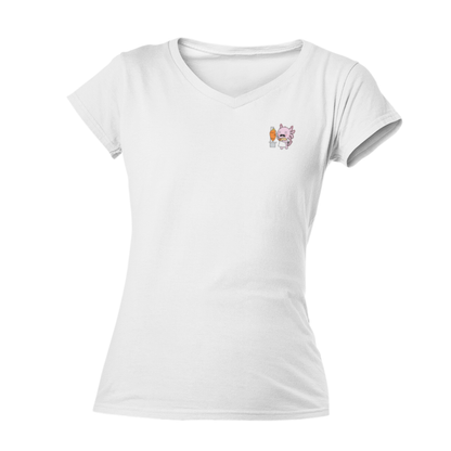 Playera Cuello V Axolotzin Taquero Ajolote Adulto