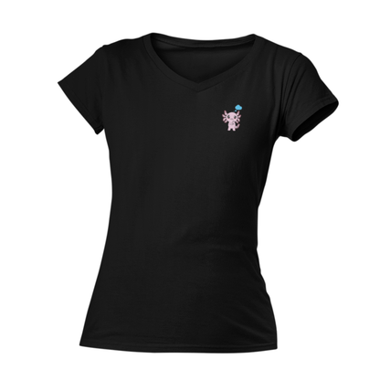 Playera Cuello V Axolotzin Pensando Ajolote