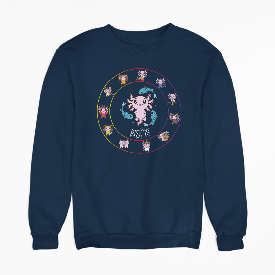 Sudadera Horóscopos Piscis Axolotzin Ajolote Unisex