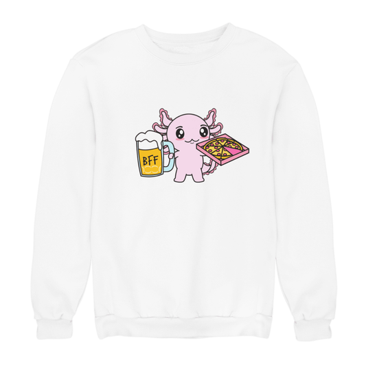 Sudadera Axolotzin Pizza & Cerveza Ajolote Unisex