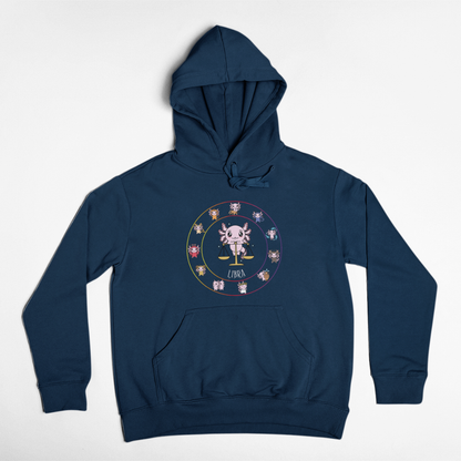 Hoodie Horóscopos Libra Axolotzin Ajolote Unisex
