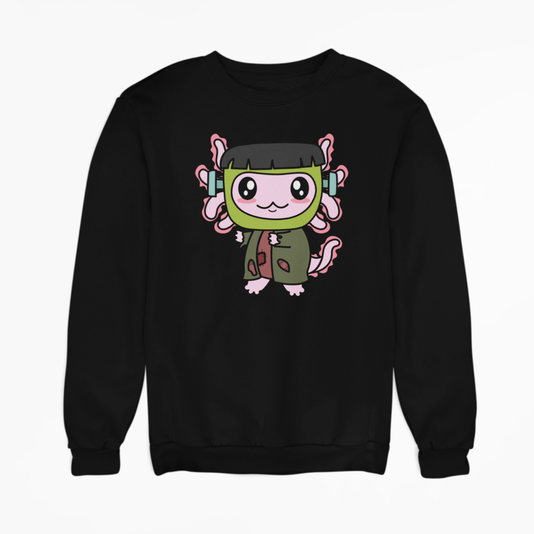 Sudadera Axolotzin Monstruo De Frankenstein Ajolote Unisex