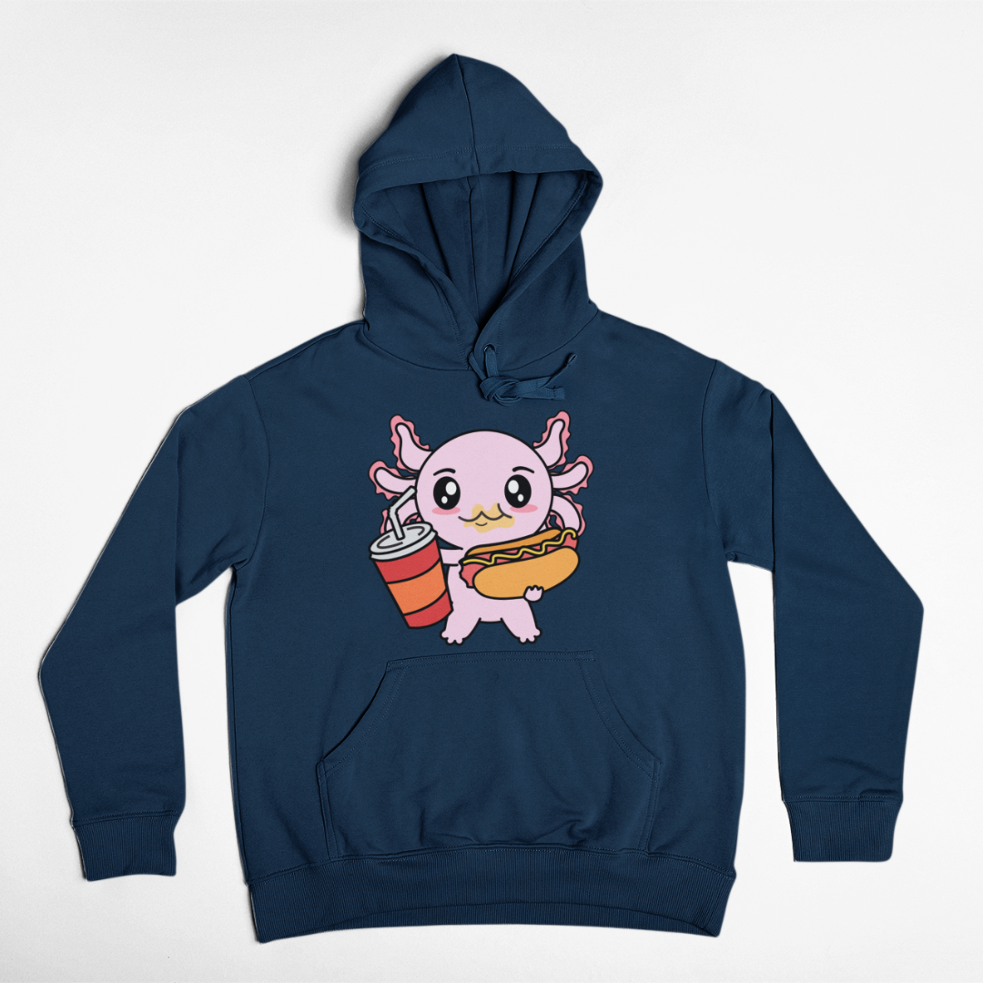 Hoodie Axolotzin Comiendo Jocho Ajolote Unisex