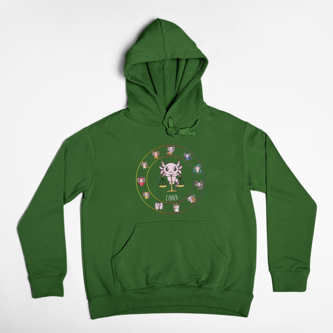 Hoodie Horóscopos Libra Axolotzin Ajolote Unisex