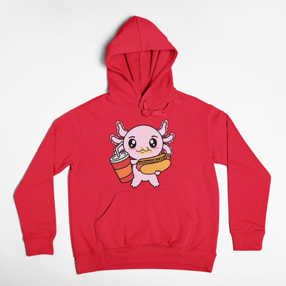 Hoodie Axolotzin Comiendo Jocho Ajolote Unisex