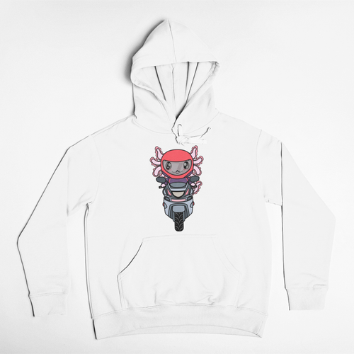 Hoodie Axolotzin Motoneta Ajolote Unisex