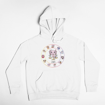 Hoodie Horóscopos Libra Axolotzin Ajolote Unisex
