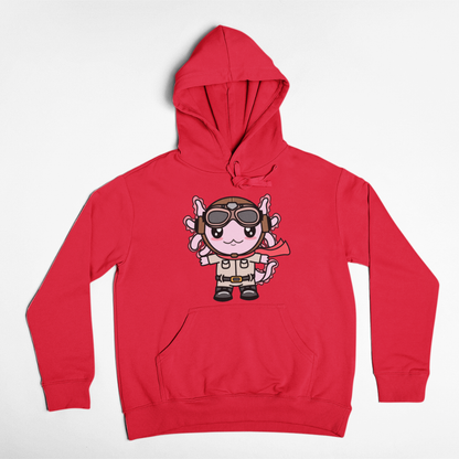 Hoodie Axolotzin Aviador Ajolote Unisex