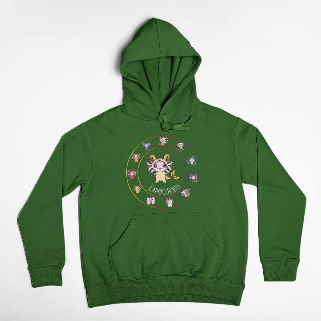 Hoodie Horóscopos Capricornio Axolotzin Ajolote Unisex