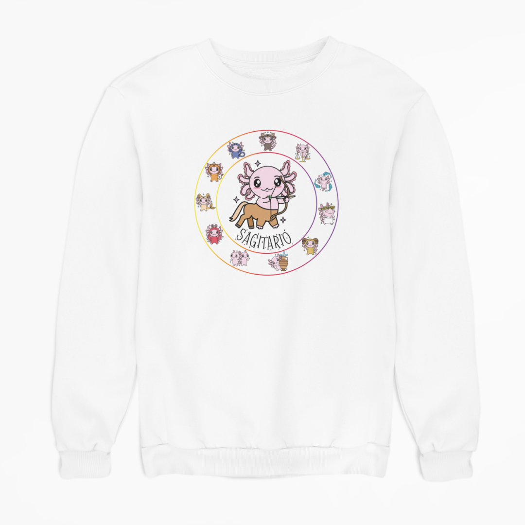 Sudadera Horóscopos Sagitario Axolotzin Ajolote Unisex