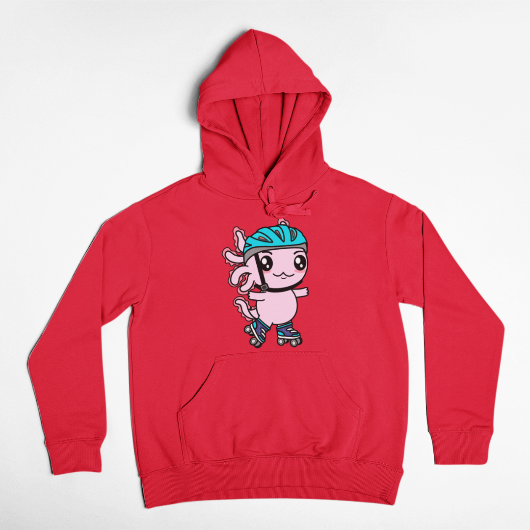 Hoodie Axolotzin Patinador Ajolote Unisex