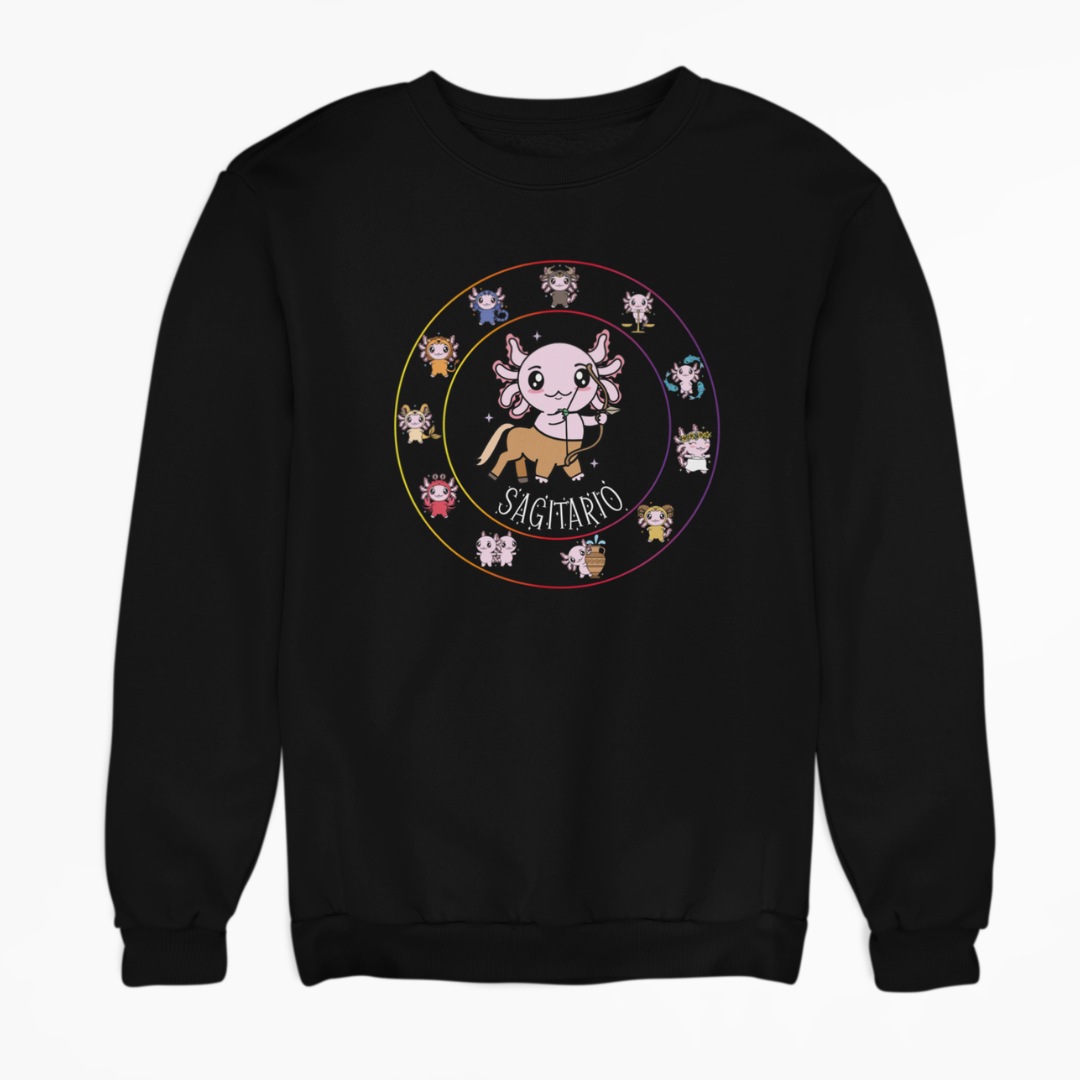 Sudadera Horóscopos Sagitario Axolotzin Ajolote Unisex