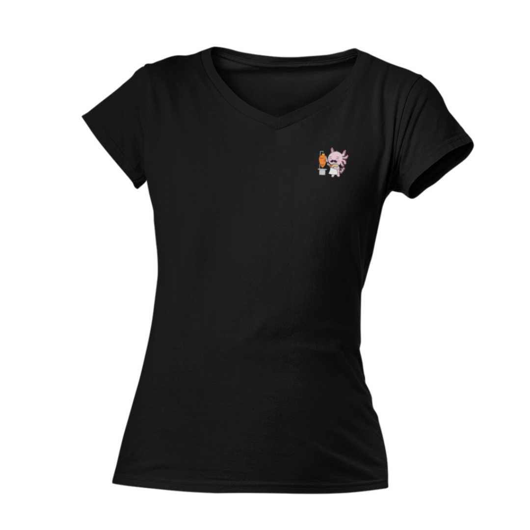 Playera Cuello V Axolotzin Taquero Ajolote Adulto