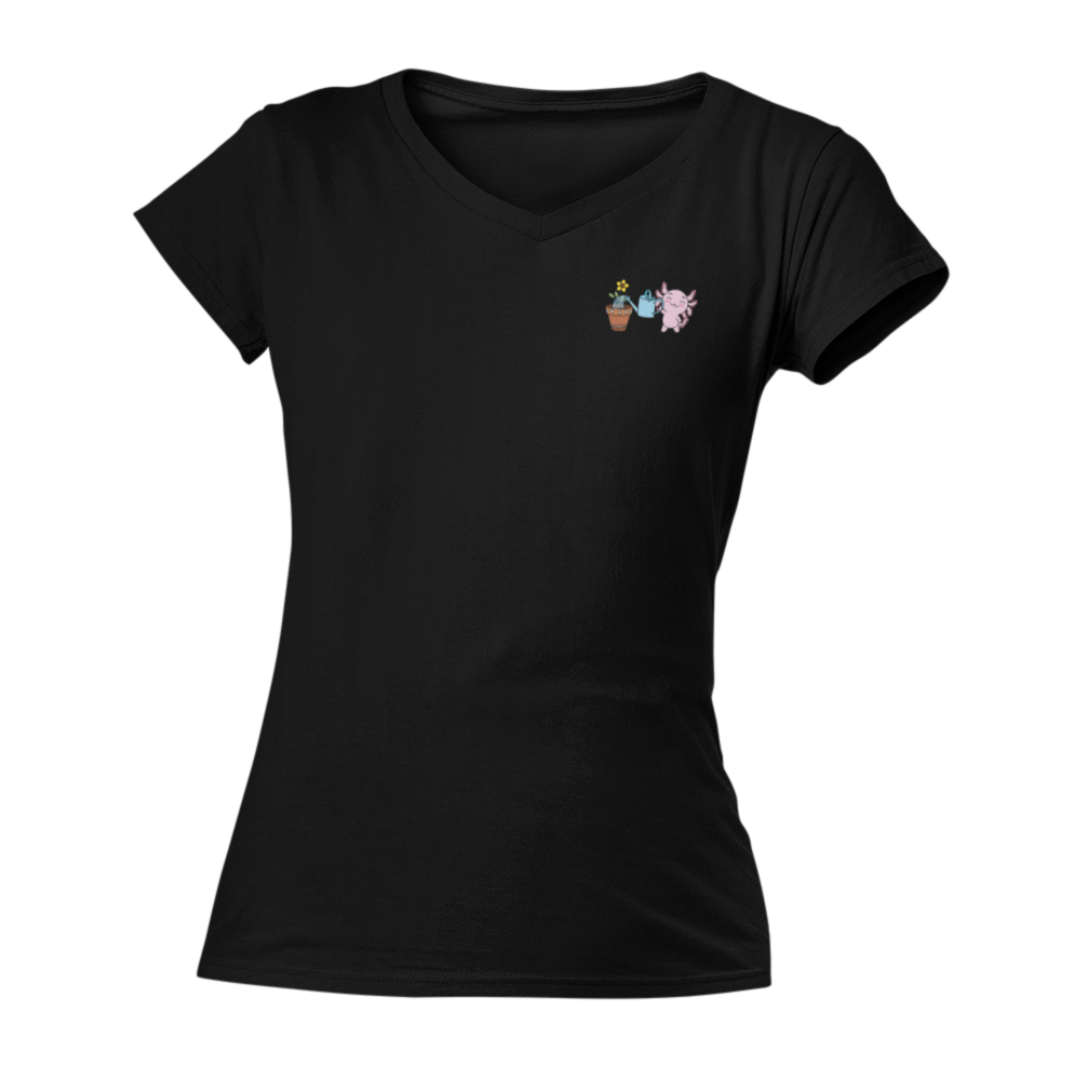 Playera Cuello V Axoloteria La Maceta Ajolote Adulto