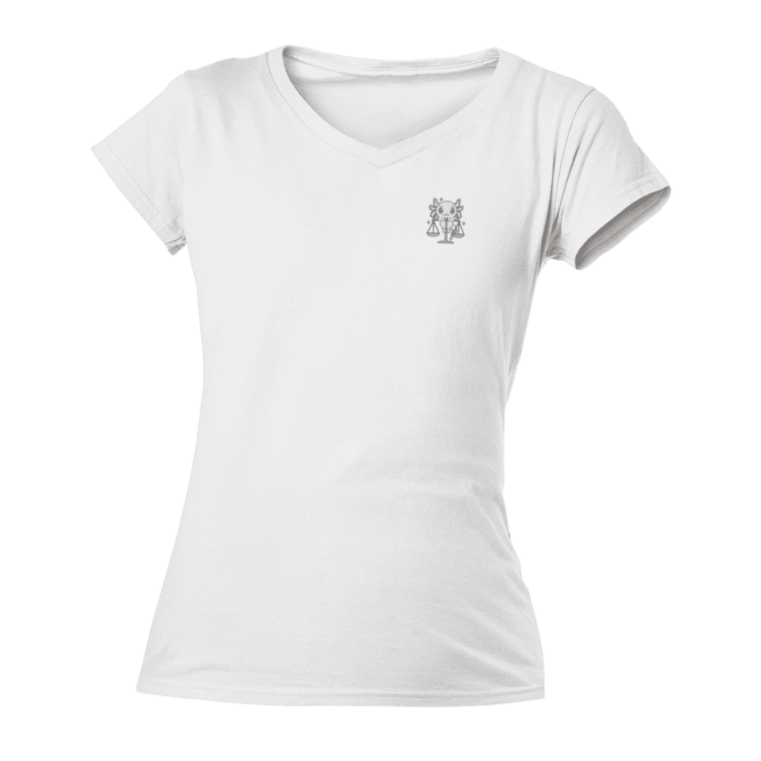 Playera Cuello V Horoscopos Libra Axolotzin Ajolote Adulto