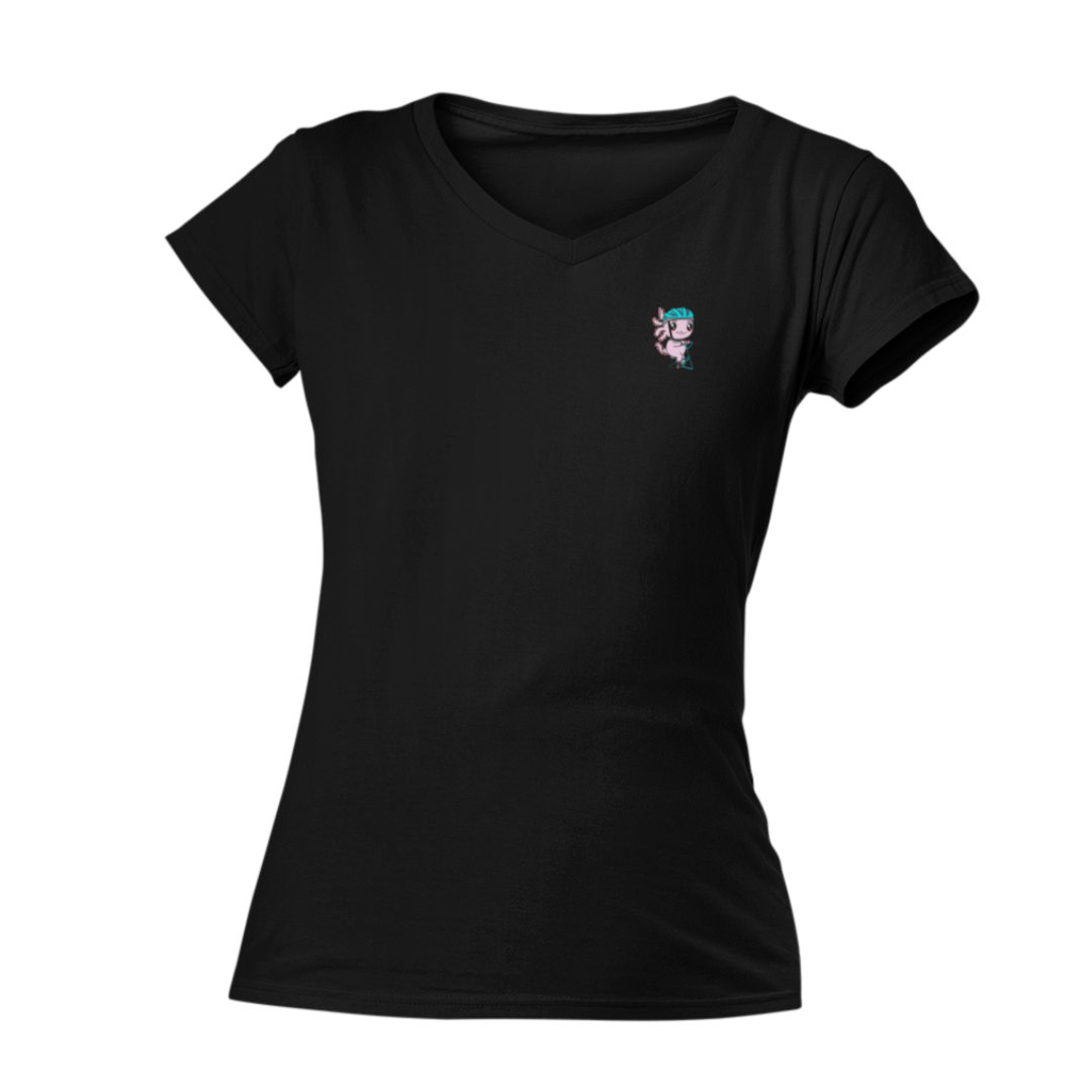 Playera Cuello V Axolotzin Ciclista Ajolote