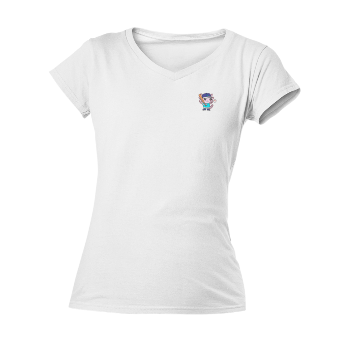 Playera Cuello V Axolotzin Beisbolista Ajolote