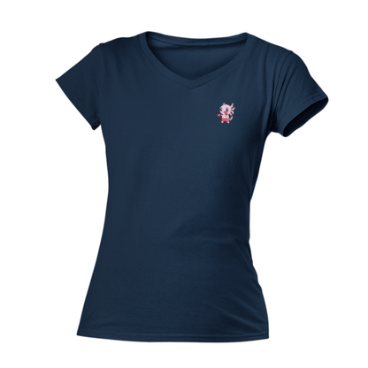 Playera Cuello V Axolotzin Boxeador Ajolote