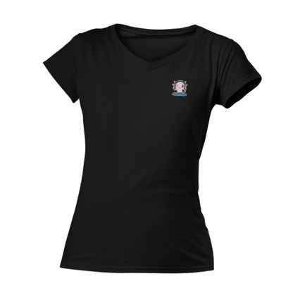 Playera Cuello V Axolotzin Dj Ajolote