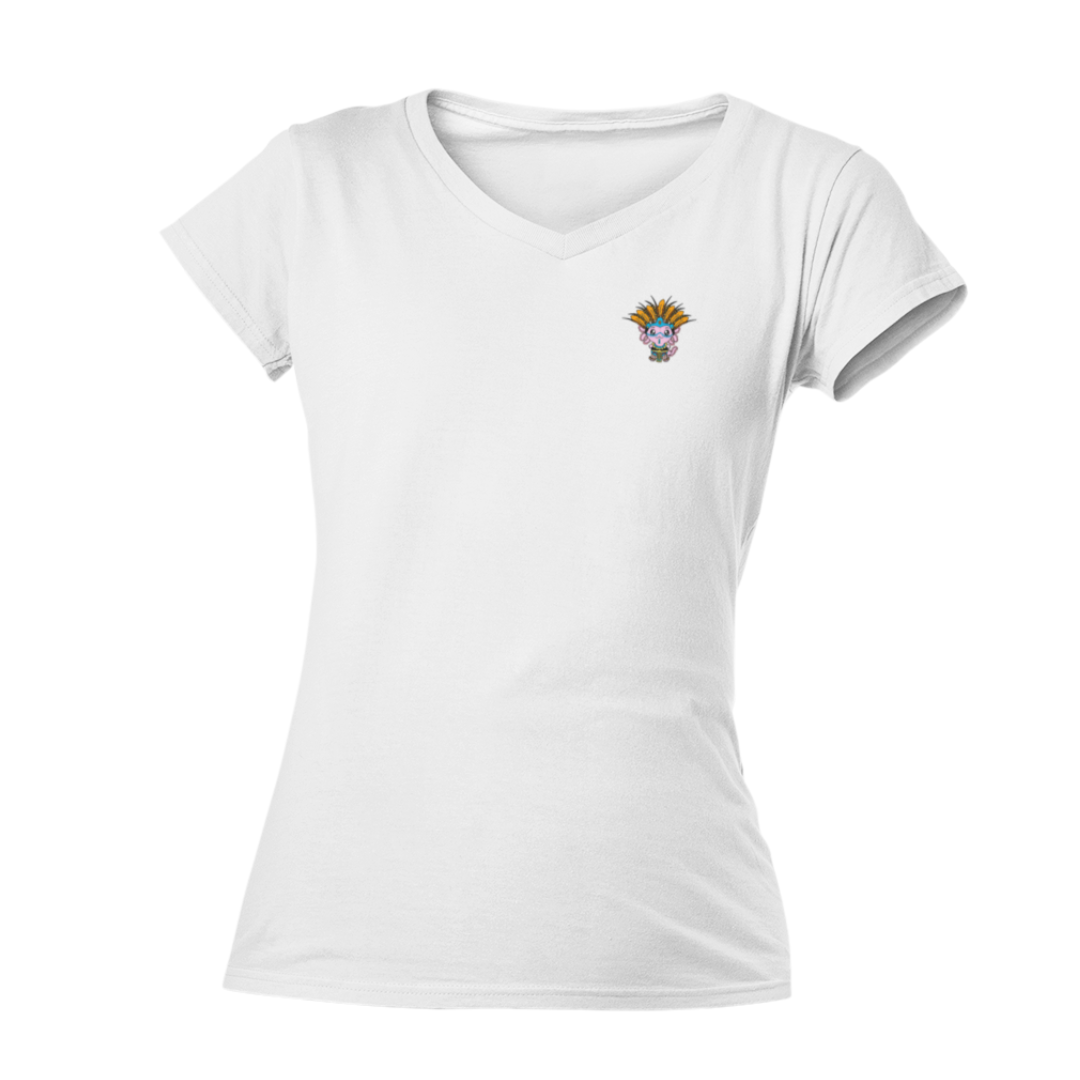 Playera Cuello V Axolotzin Danzante Ajolote