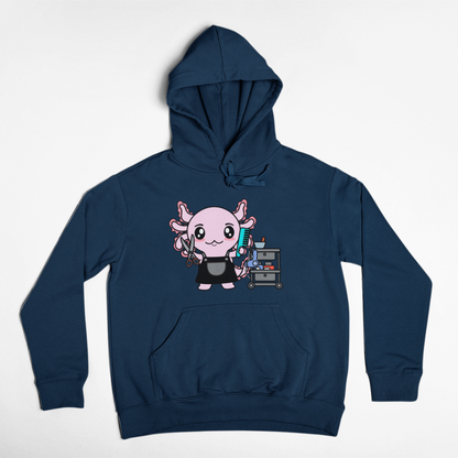 Hoodie Axolotzin Barbero Ajolote Unisex