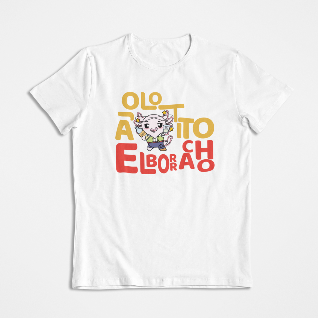 Playera Urbana Letras Axoloteria El Borracho Ajolote