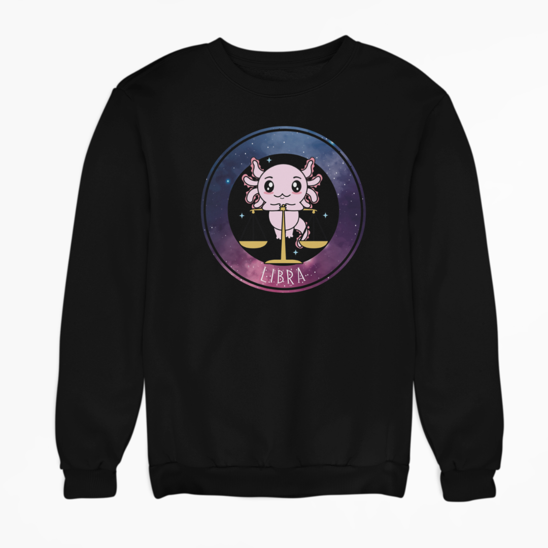 Sudadera Axolotzin Horóscopos Galaxy Libra Ajolote Unisex