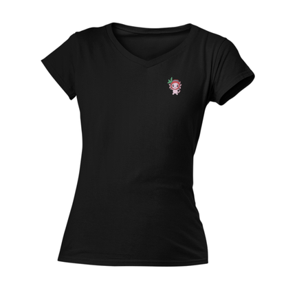 Playera Cuello V Axoloteria El Gorrito Ajolote Adulto