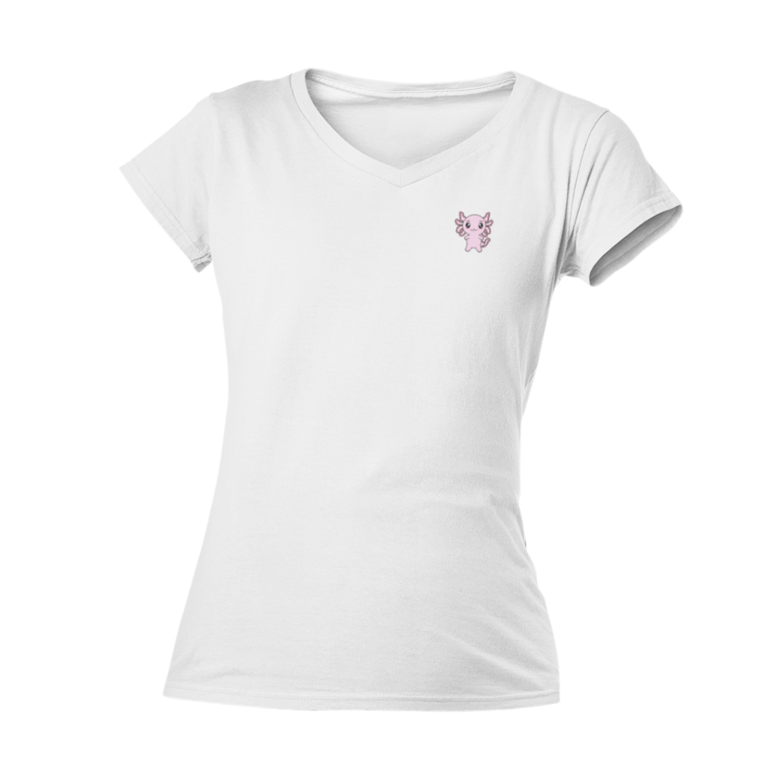 Playera Cuello V Axolotzin Ajolote