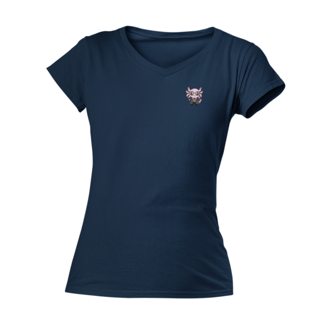 Playera Cuello V Axolotzin Maguito Ajolote