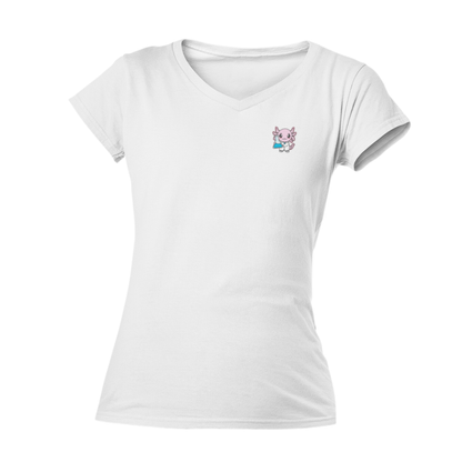 Playera Cuello V Axolotzin Quimico Ajolote Adulto