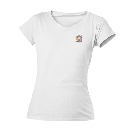 Playera Cuello V Axolotzin Arqueologo Ajolote