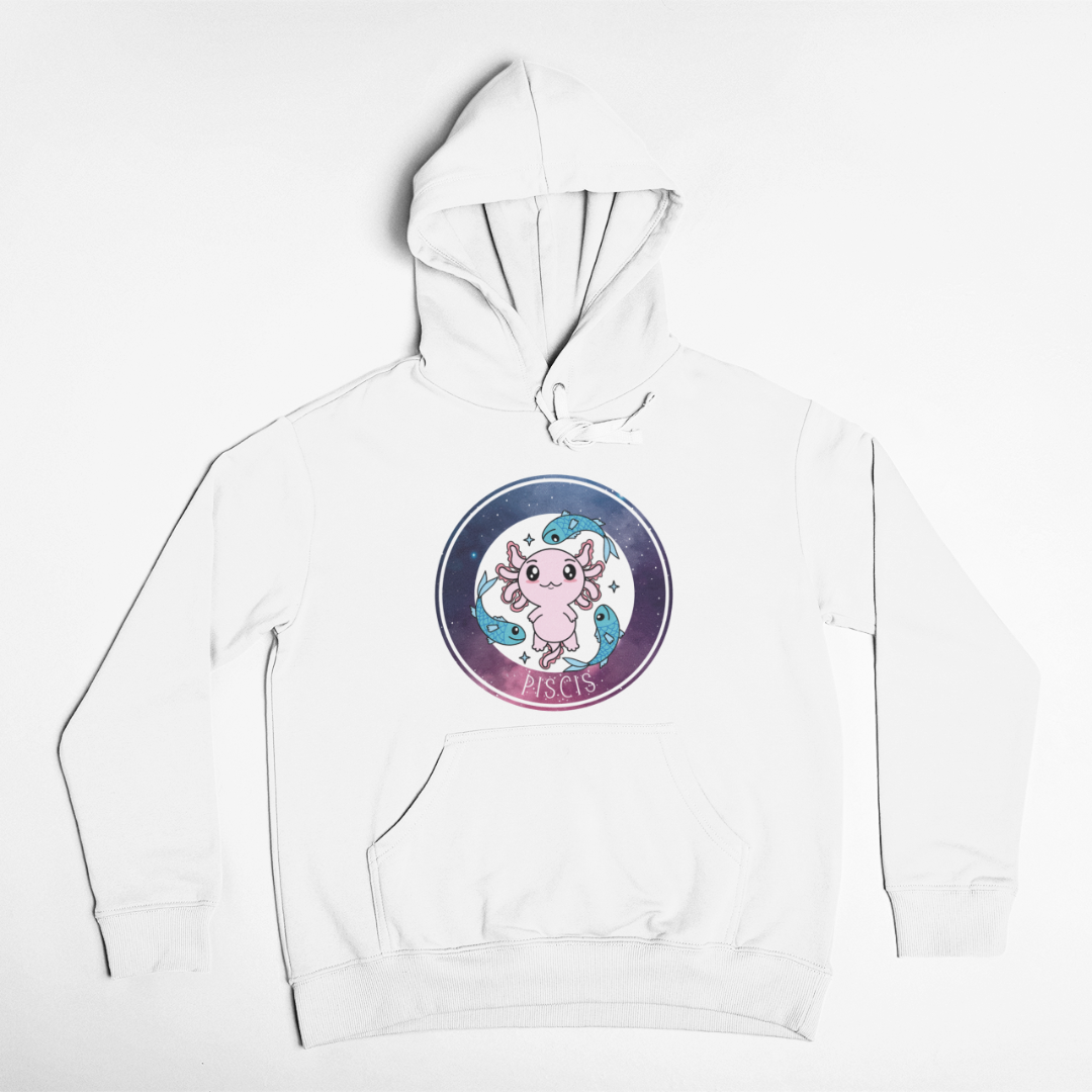 Hoodie Axolotzin Horóscopos Galaxy Piscis Ajolote Unisex