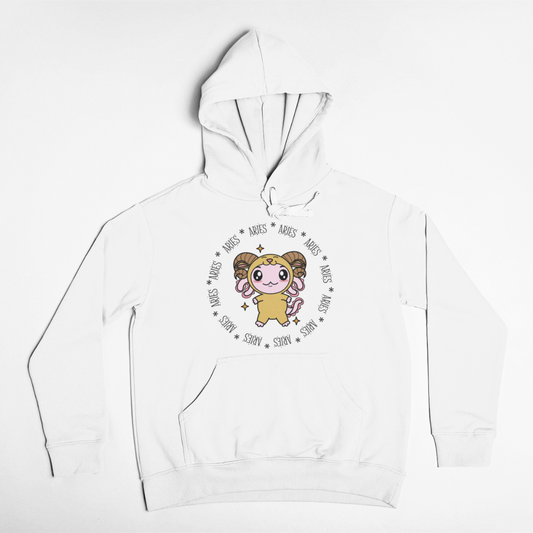 Hoodie Axolotzin Horóscopos Aro Aries Ajolote Unisex