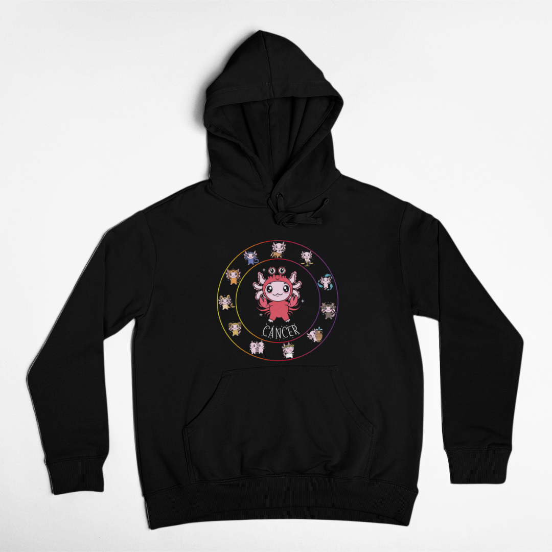 Hoodie Horóscopos Cancer Axolotzin Ajolote Unisex