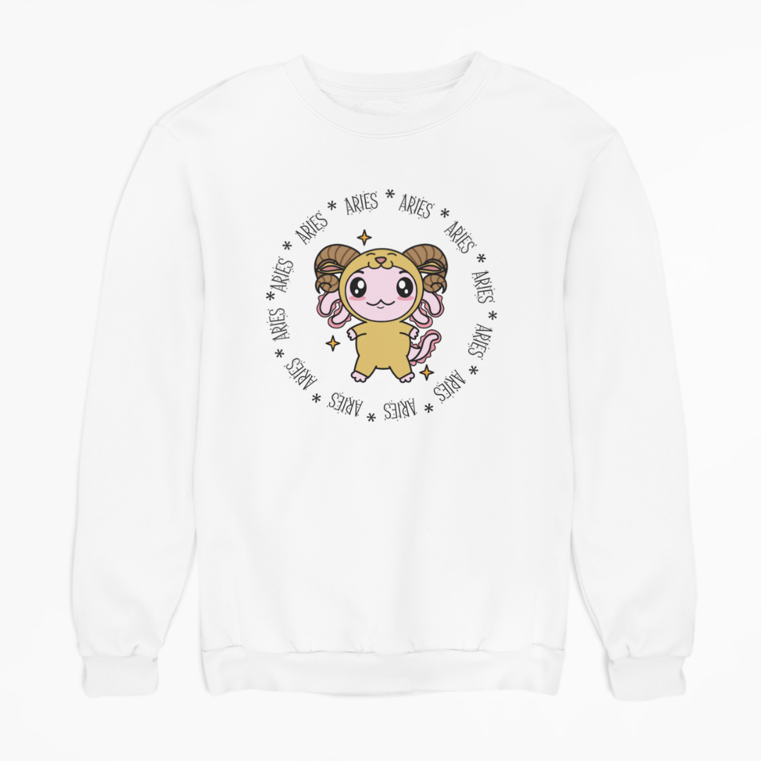 Sudadera Axolotzin Horóscopos Aro Aries Ajolote Unisex