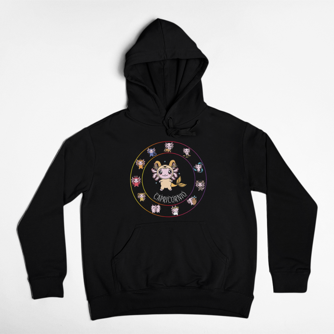 Hoodie Horóscopos Capricornio Axolotzin Ajolote Unisex