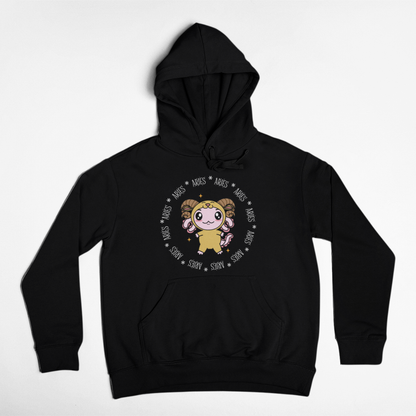 Hoodie Axolotzin Horóscopos Aro Aries Ajolote Unisex