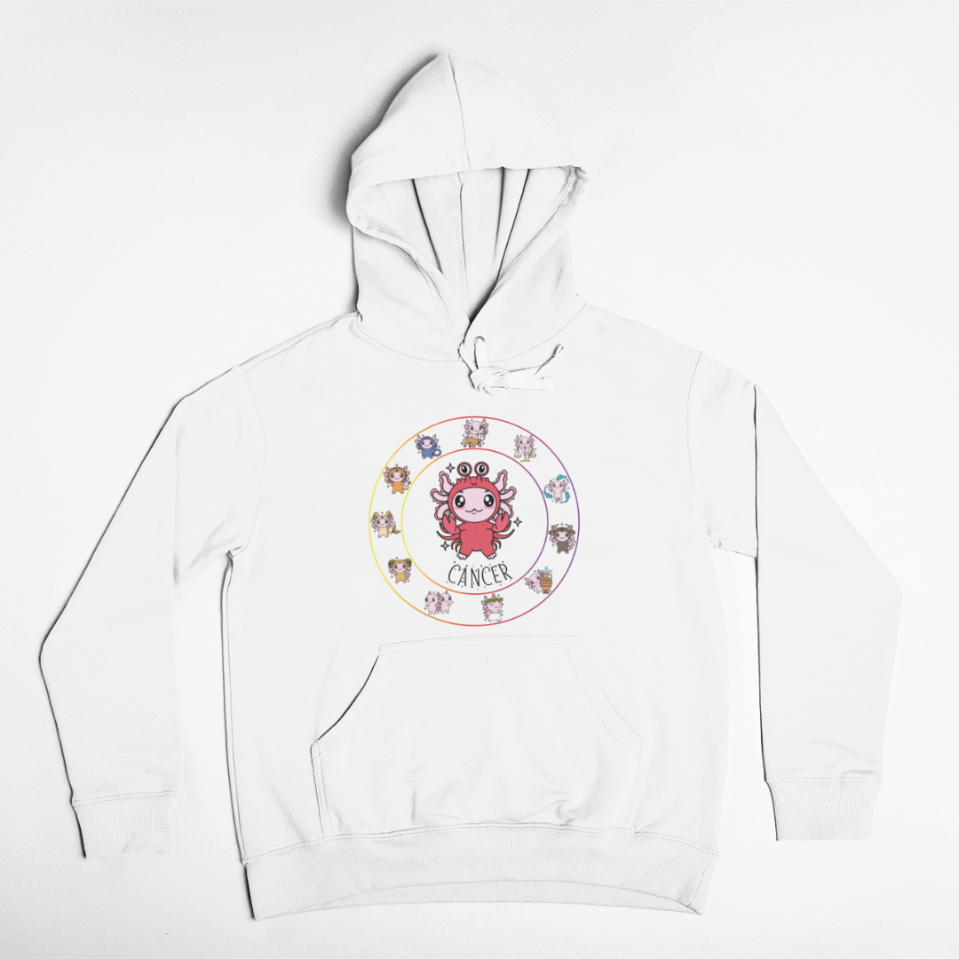 Hoodie Horóscopos Cancer Axolotzin Ajolote Unisex