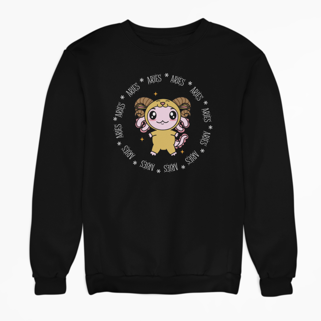Sudadera Axolotzin Horóscopos Aro Aries Ajolote Unisex