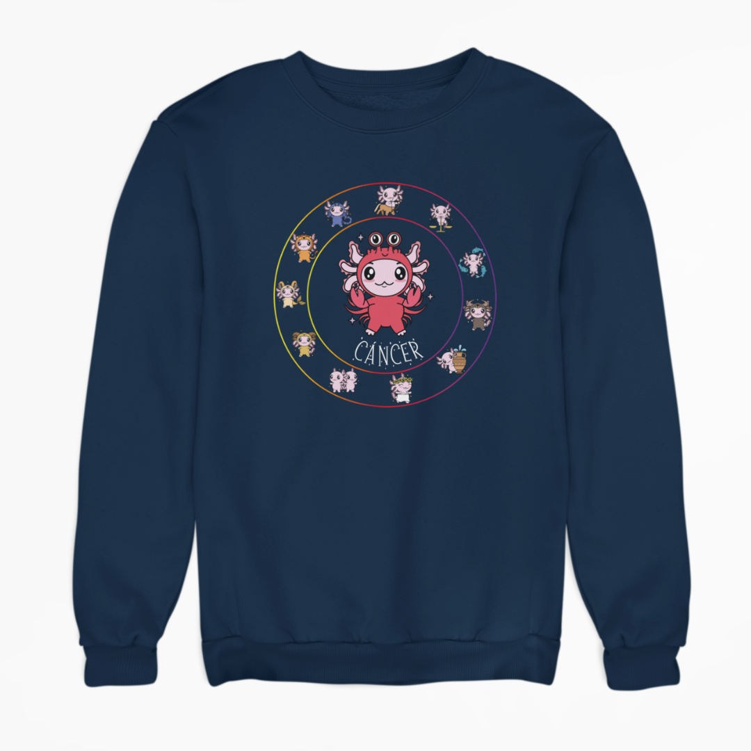 Sudadera Horóscopos Cancer Axolotzin Ajolote Unisex