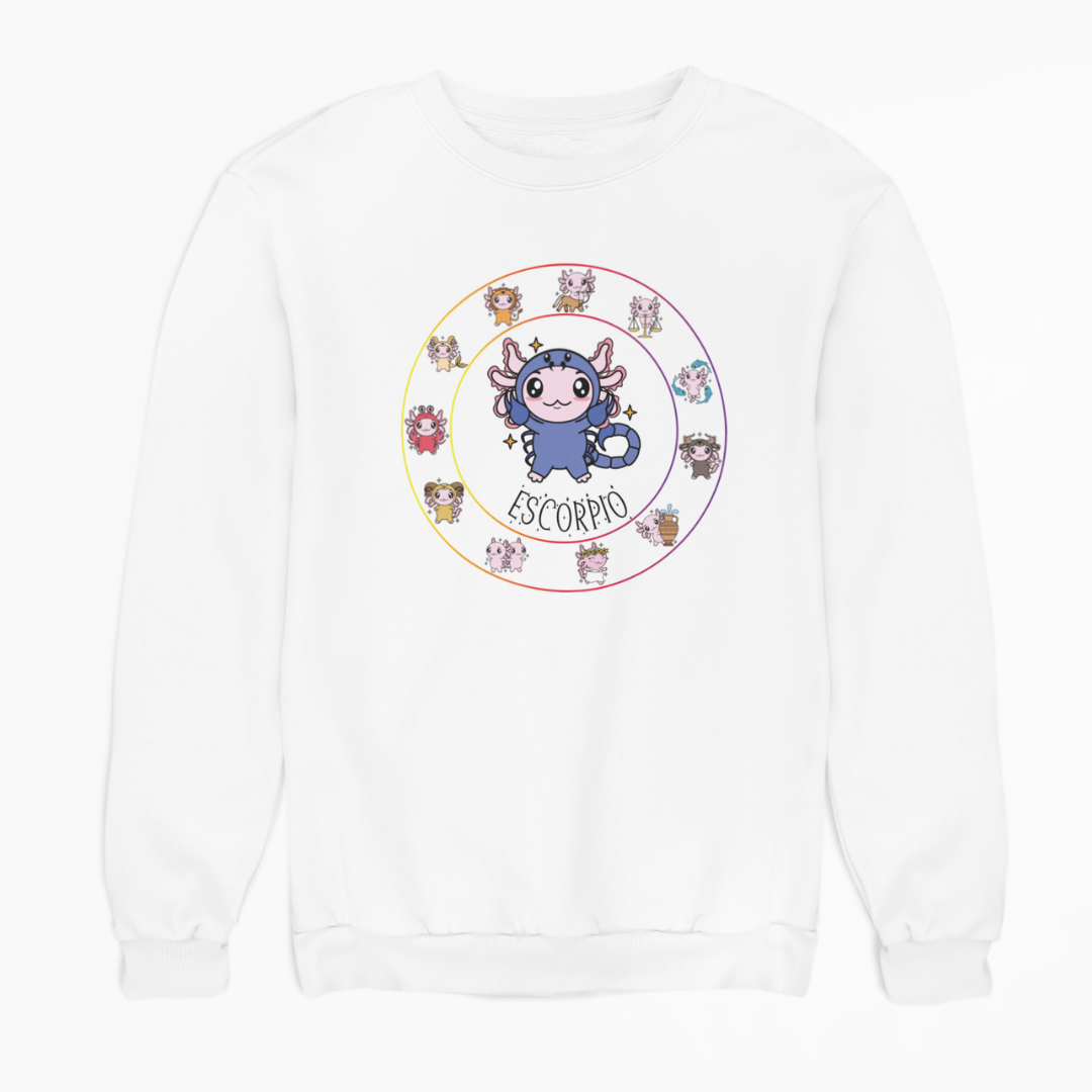 Sudadera Horóscopos Escorpio Axolotzin Ajolote Unisex