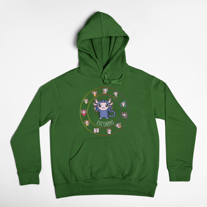 Hoodie Horóscopos Escorpio Axolotzin Ajolote Unisex