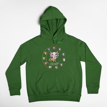 Hoodie Horóscopos Sagitario Axolotzin Ajolote Unisex