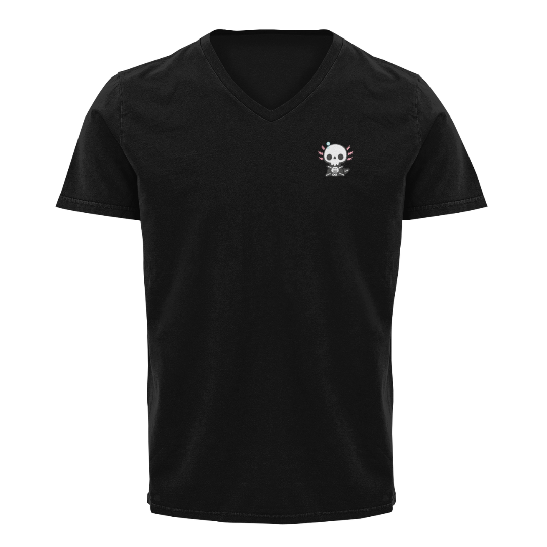 Playera "V" Ajolote Esqueleto Xo The Monster